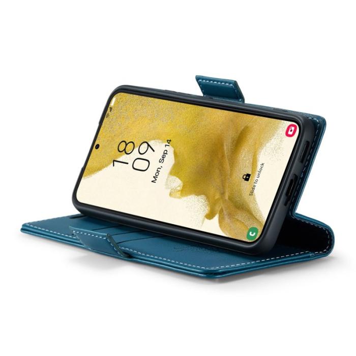 Caseme - CASEME Plånboksfodral Konstläder för Samsung Galaxy S22 5G - Blå