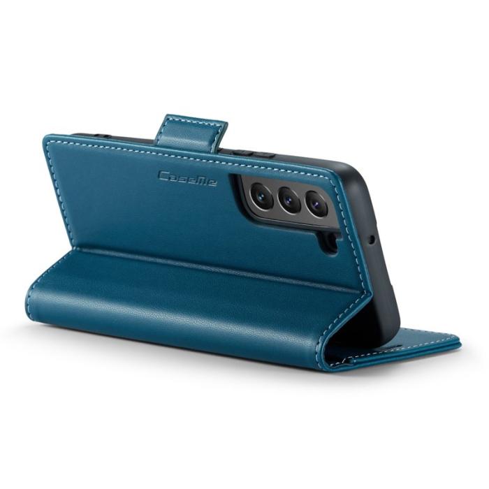 Caseme - CASEME Plånboksfodral Konstläder för Samsung Galaxy S22 5G - Blå