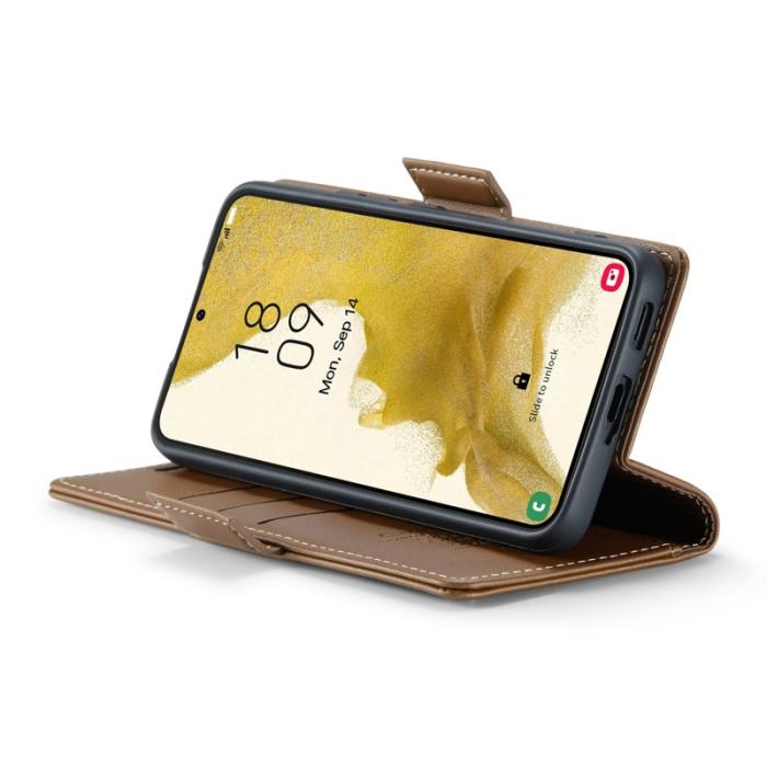 Caseme - CASEME Plånboksfodral Konstläder för Samsung Galaxy S22 5G - Brun