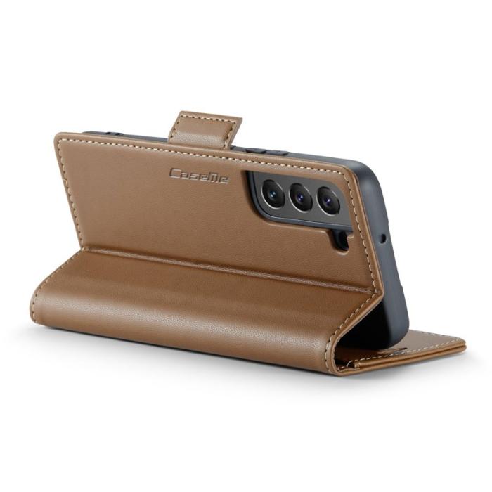Caseme - CASEME Plånboksfodral Konstläder för Samsung Galaxy S22 5G - Brun