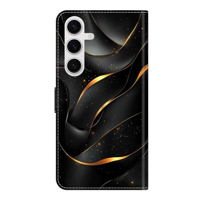 OEM - Samsung Galaxy S26 Plånboksfodral Vikbart Ställ Konstläder Mönster - Guld