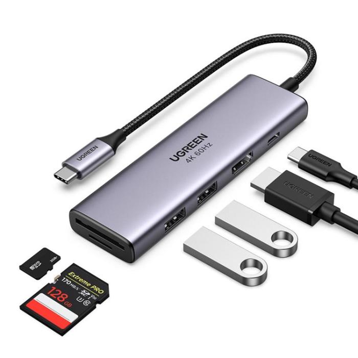 Ugreen - Ugreen Multifunktionell USB-C HUB - Grå