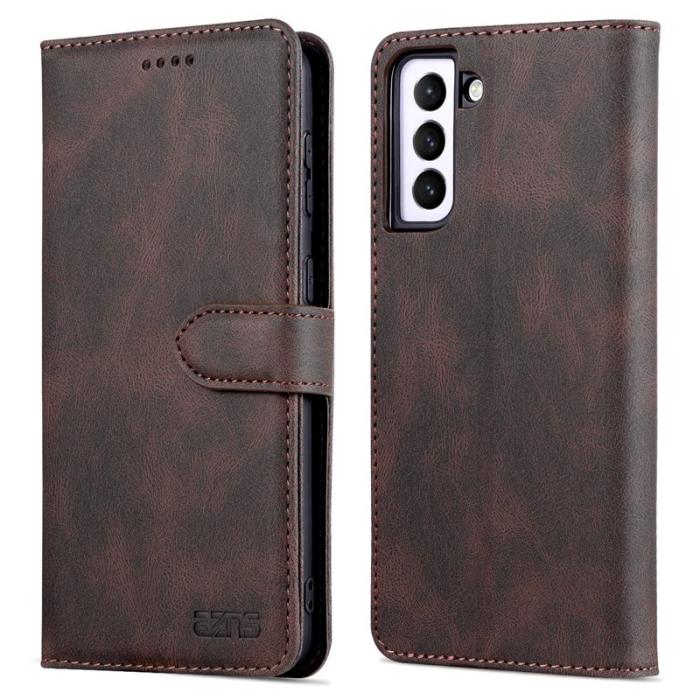 AZNS - AZNS Samsung Galaxy S21 FE 5G Plånboksfodral Konstläder - Brun