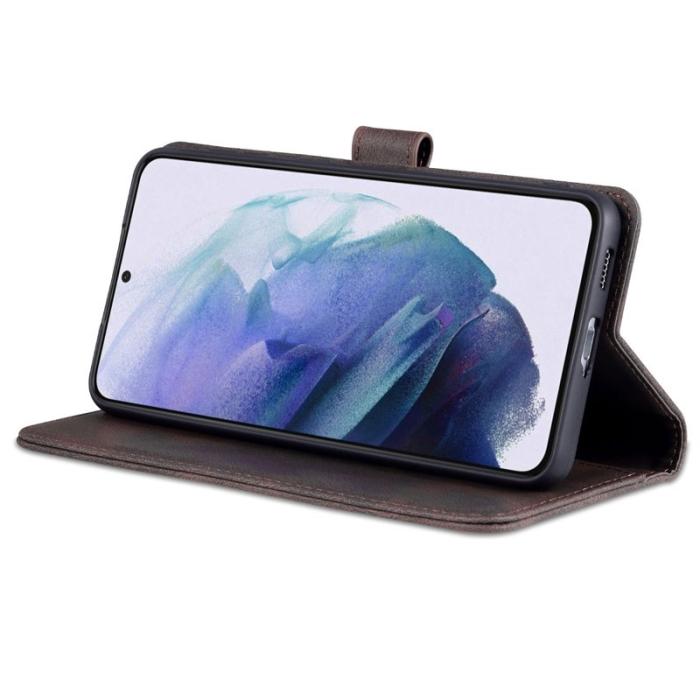 AZNS - AZNS Samsung Galaxy S21 FE 5G Plånboksfodral Konstläder - Brun