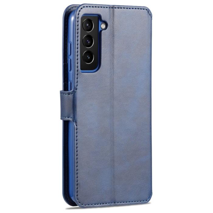 AZNS - AZNS Samsung Galaxy S21 FE Plånboksfodral i Konstläder - Blå