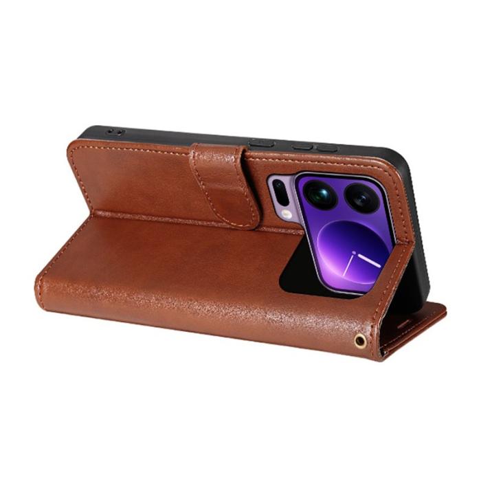 AZNS - AZNS Xiaomi 17 Pro Max Plånboksfodral Anti-Scratch Konstläder - Brun