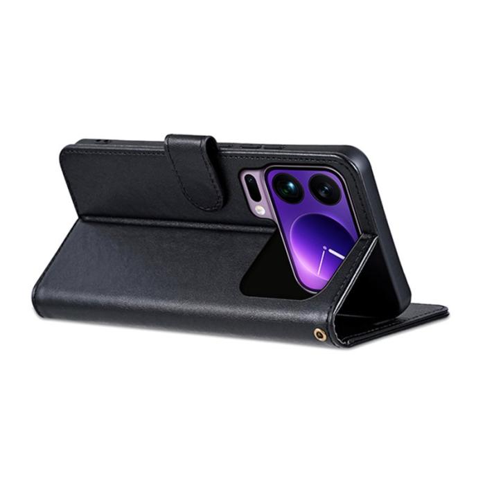 AZNS - AZNS Xiaomi 17 Pro Max Plånboksfodral Anti-Scratch Konstläder - Svart