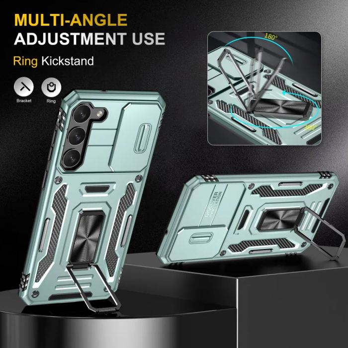 Taltech - Galaxy S24 Mobilskal Kickstand med Linskydd - Turkos