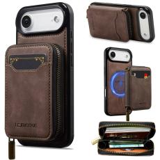 LC.imeeke - LC.IMEEKE L6 iPhone Air Pl&aring;nboksfodral Magnetiskt - Konstl&auml;der - Brun