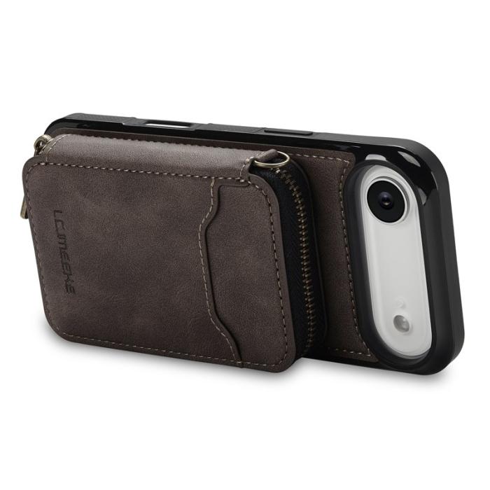 LC.imeeke - LC.IMEEKE L6 iPhone Air Plånboksfodral Magnetiskt - Konstläder - Brun