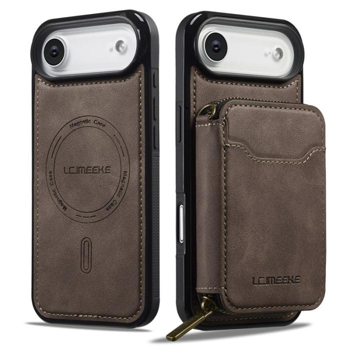 LC.imeeke - LC.IMEEKE L6 iPhone Air Plånboksfodral Magnetiskt - Konstläder - Brun