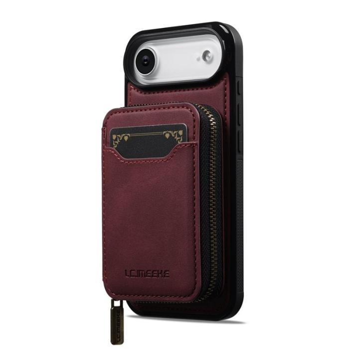 LC.imeeke - LC.IMEEKE L6 iPhone Air Plånboksfodral Magnetiskt - Röd Konstläder