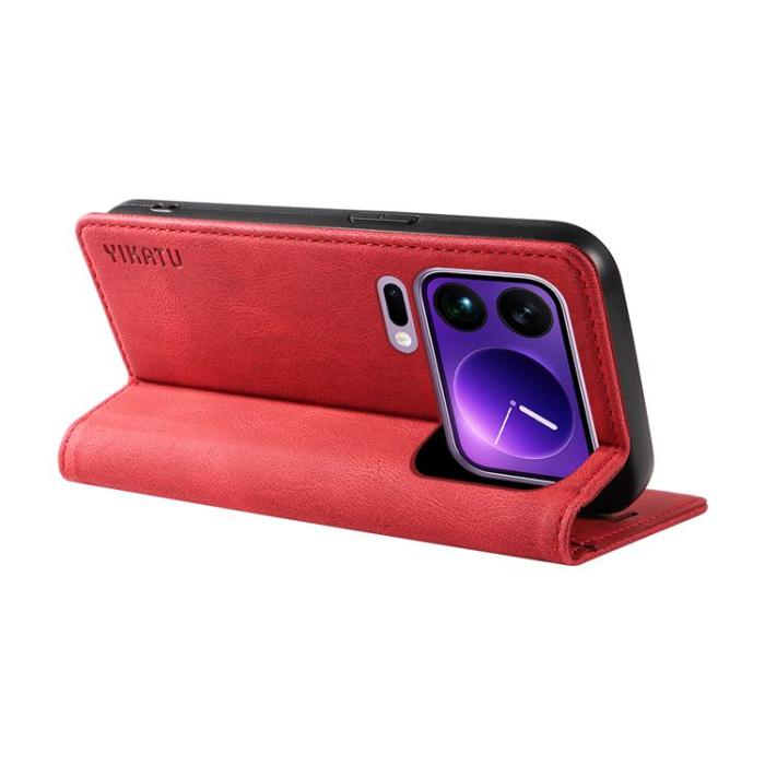 YIKATU - YIKATU Xiaomi 17 Pro Max Plånboksfodral Skin Touch - Röd