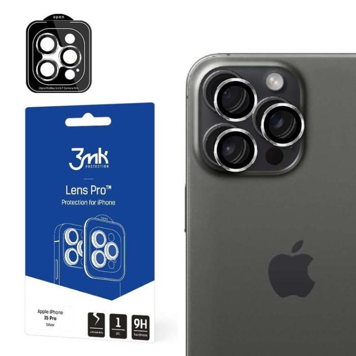 3MK - 3MK iPhone 15 Pro - Silver  Kameralinskydd
