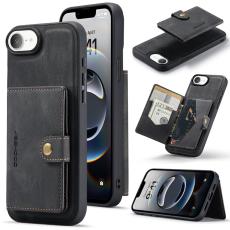 JEEHOOD - JEEHOOD iPhone 16e Fodral KonstL&auml;der Med Avtagbart Kortfack - Svart
