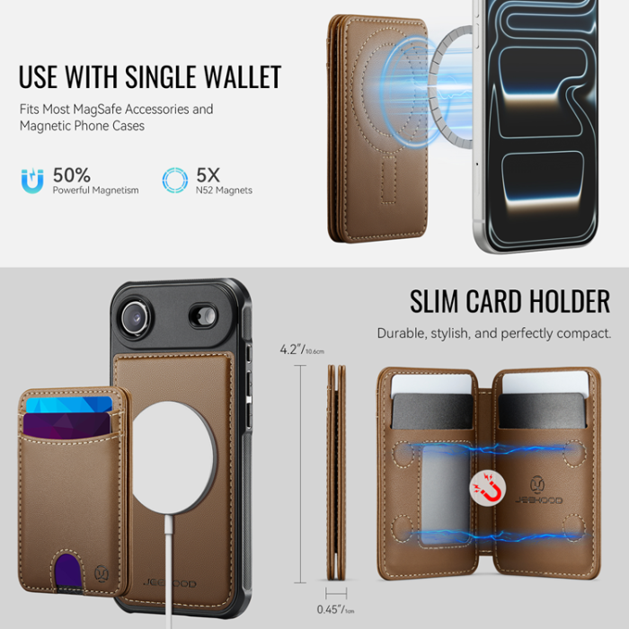 JEEHOOD - JEEHOOD iPhone Air Mobilskal MagSafe Detachable Korthållare