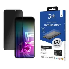 3MK - 3MK iPhone 15 Pro H&auml;rdat Glas Sk&auml;rmskydd Max Privacy