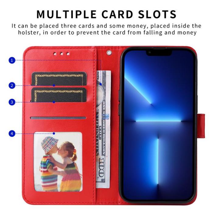 A-One Brand - Xiaomi 17 Pro Max Plånboksfodral Sunflower Imprint - Röd