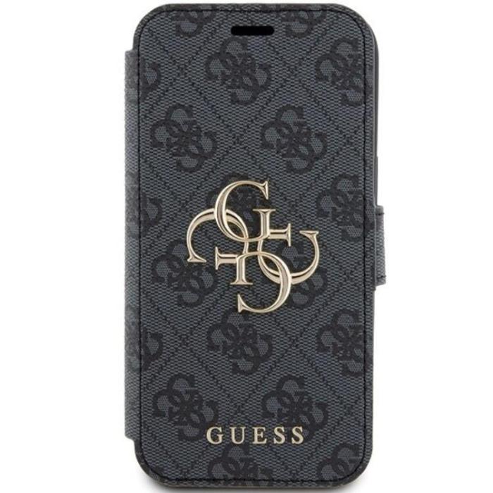 Guess - Guess iPhone 15/14/13 Plånboksfodral Metall Logo - Grå