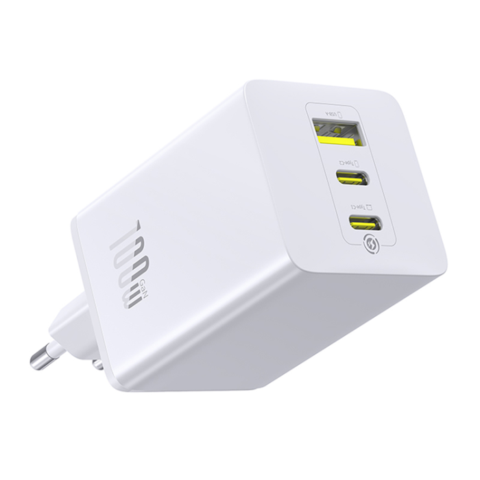 BASEUS - Baseus Snabbladdare 2 x USB-C/USB-A 100W EnerFill FE11 - Vit