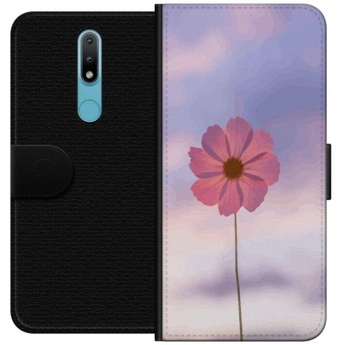 iSecrets - Plånboksfodral till Nokia 2.4 med Rosa blomma