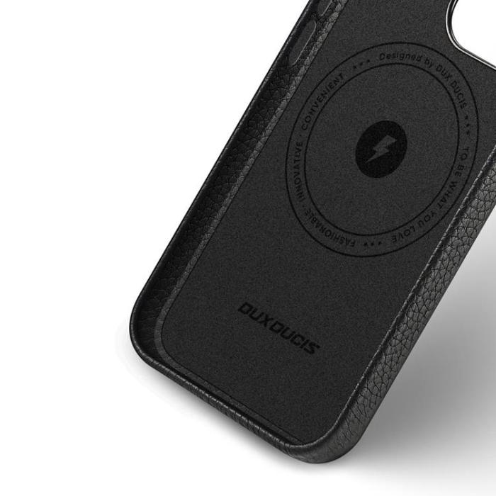 Dux Ducis - Dux Ducis iPhone 13 Pro Max MagSafe Skal Äkta Läder Roma - Svart