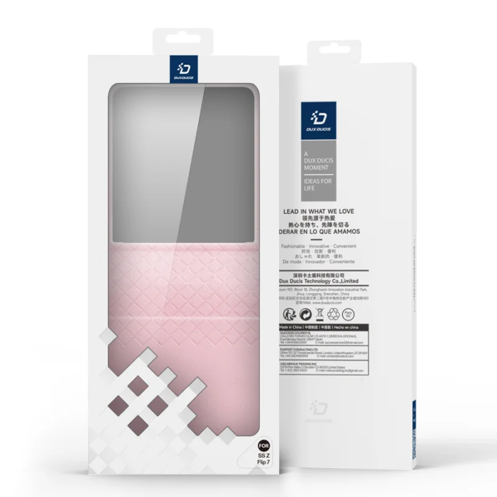 Dux Ducis - Dux Ducis Galaxy Z Flip 7 Mobilskal Läder Bril - Rosa