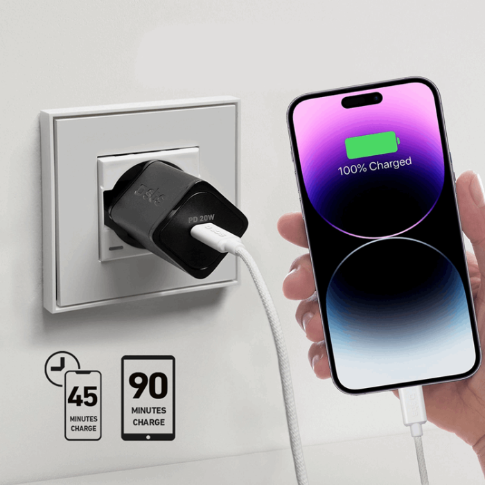 SBS - SBS Snabbladdare 20W GaN USB-C med Power Delivery - Svart