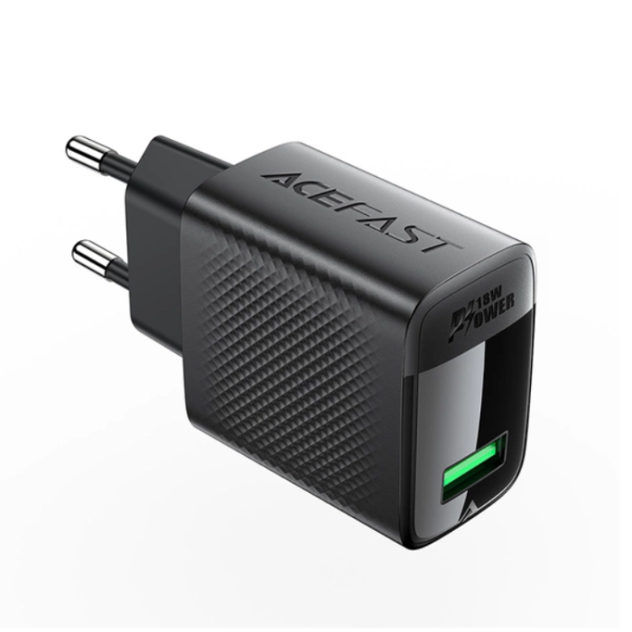 Acefast - Acefast Väggladdare 18W A90 GaN USB-A QC - Svart