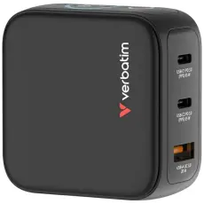 Verbatim - Verbatim Snabbladdare 65W 2xUSB-C 1xUSB-A GaN Mini EU/UK/USA - Svart