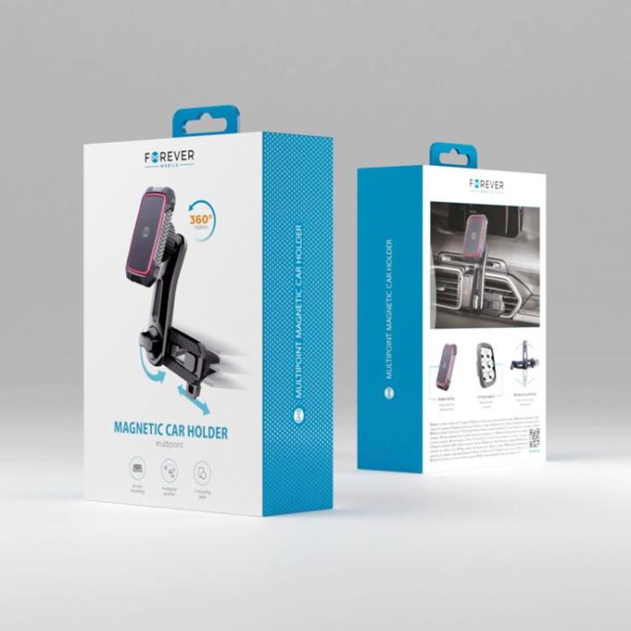 Forever - Forever Bilhållare för Luftventil Multipoint Magnetisk MH-250 - Svart