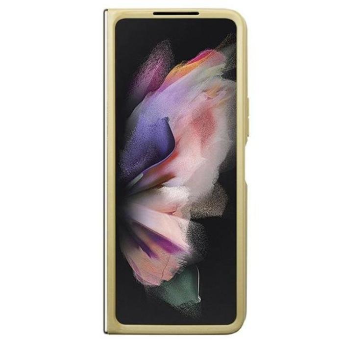 Guess - Guess Galaxy Z Fold 5 Mobilskal Läder Triangle Strass - Guld