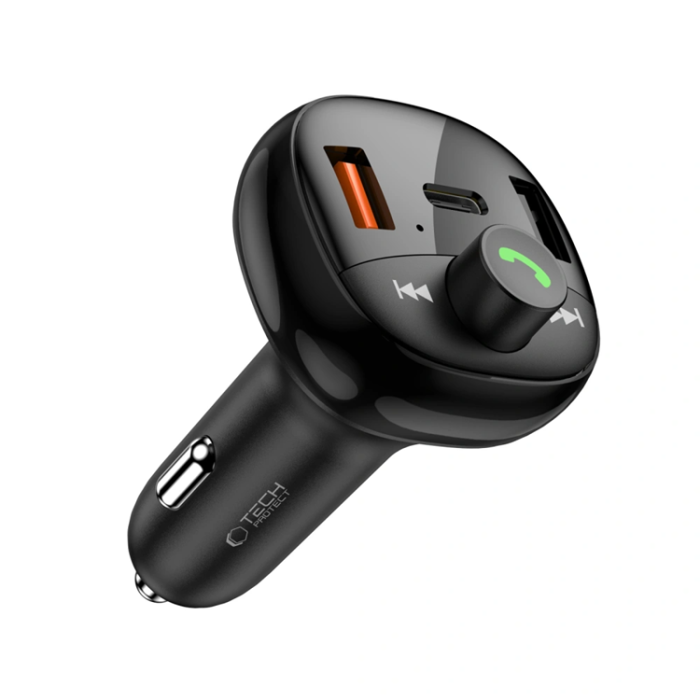 Tech-Protect - Tech Protect Billaddare USB-C Till USB-A 72W Plus Bluetooth - Svart