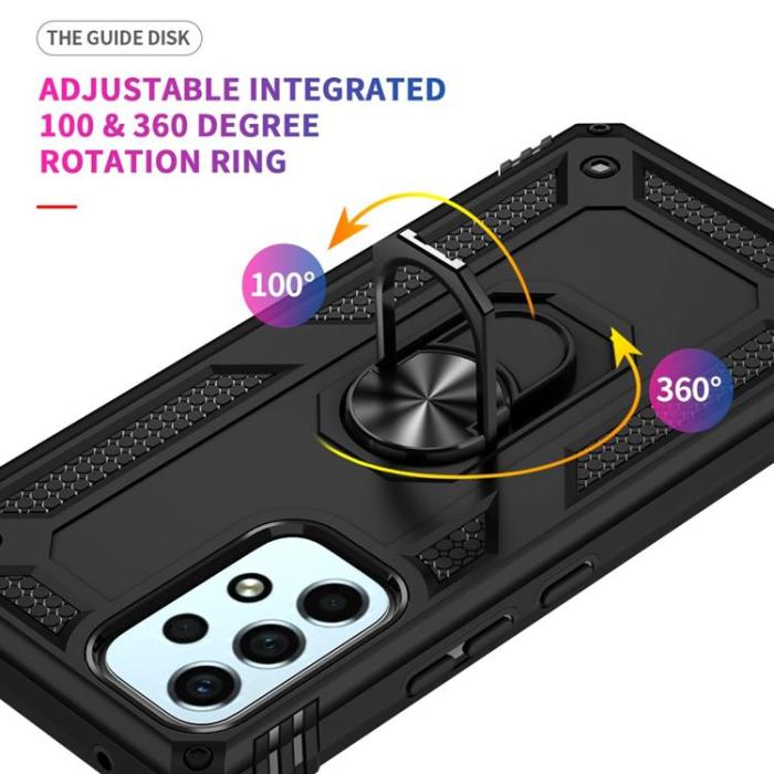 A-One Brand - Ring Kickstand Hybrid Skal Galaxy A53 5G - Svart
