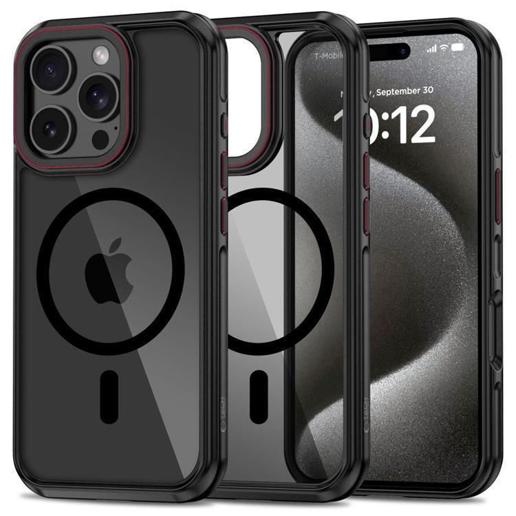 Tech-Protect iPhone 16 Pro Mobilskal Magsafe Maghybrid - Svart/Röd | 2353 | AlltMobil