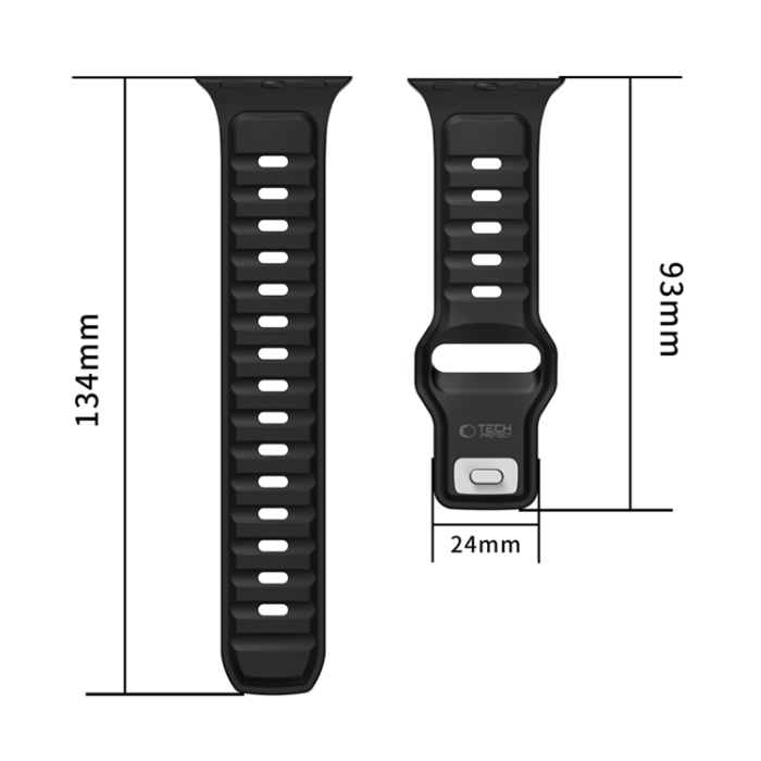 Tech-Protect - Tech-Protect Apple Watch (44/45/46/49mm) Armband Icon - Svart/Orange