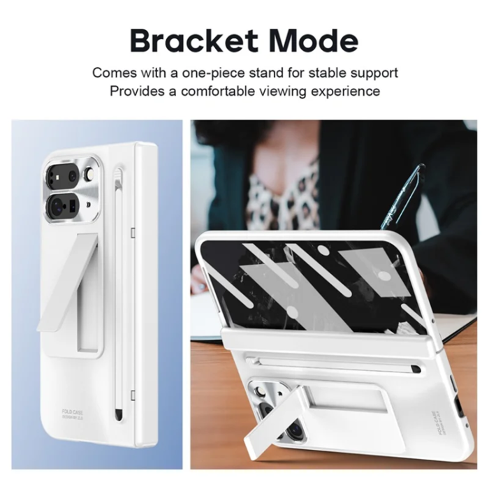 A-One Brand - Mobilskal till Google Pixel 10 Pro Fold Kickstand Hinge PC - Vit