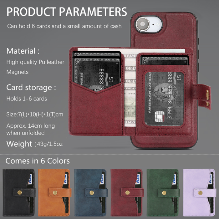 A-One Brand - iPhone 16e Mobilskal MagSafe Detachable Korthållare