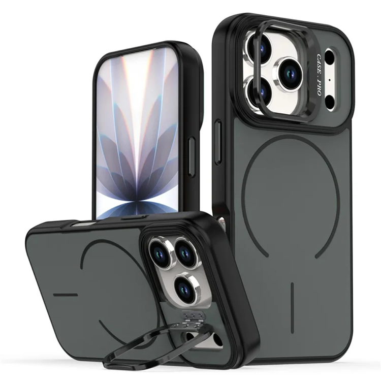 iPhone 17 Pro Mobilskal MagSafe Skin-Touch Kickstand (Svart) | 2353 | AlltMobil