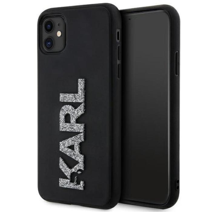 KARL LAGERFELD - Karl Lagerfeld iPhone 11/XR Mobilskal 3D Rubber Glitter Logo - Svart
