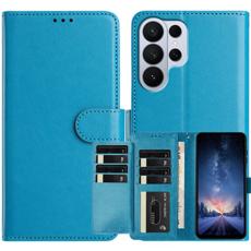 OEM - Samsung Galaxy S26 Ultra Pl&aring;nboksfodral Konstl&auml;der Folio Flip - Ljusbl&aring;