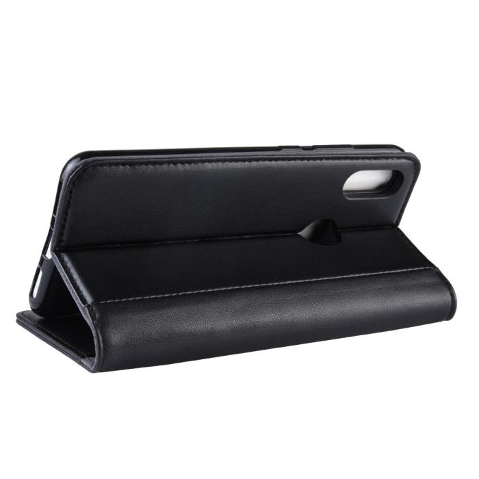 UTGATT4 - Genuine Split Plånboksfodral till Huawei Y6 (2019) - Svart