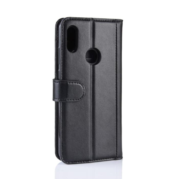 UTGATT4 - Genuine Split Plånboksfodral till Huawei Y6 (2019) - Svart