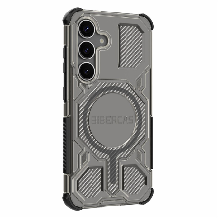 BIBERCAS - BIBERCAS Galaxy S25 Mobilskal MagSafe J-16 Transparent - Svart