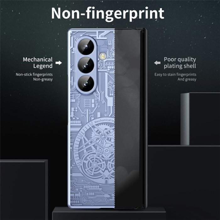 A-One Brand - Galaxy Z Fold7 Mobilskal Mechanical Legend Electroplating - Blå