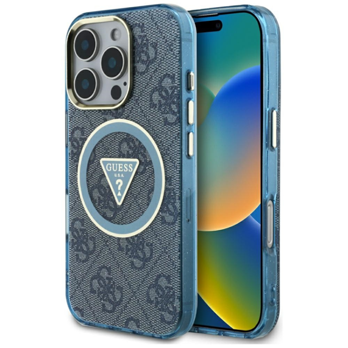 Guess - Guess iPhone 16 Pro Mobilskal Magsafe Glitter - Blå