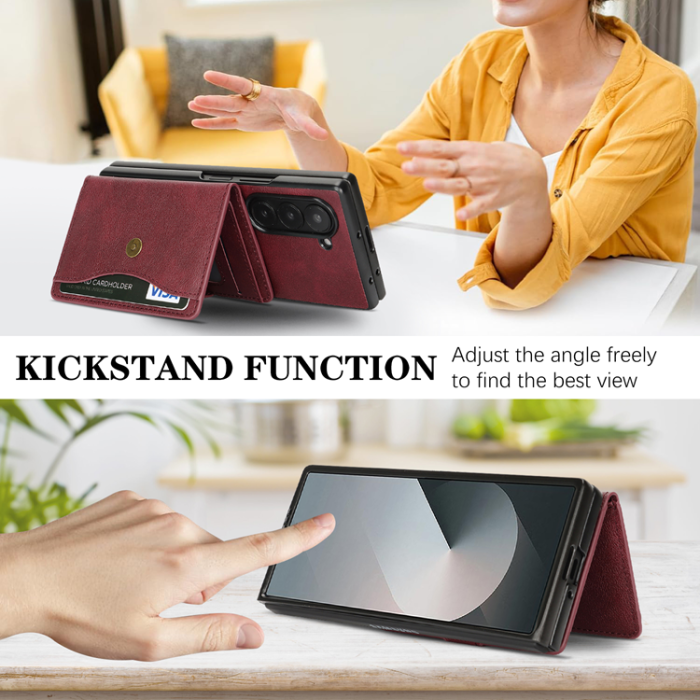 A-One Brand - Galaxy Z Fold 6 Mobilskal MagSafe Detachable Korthållare Kickstand