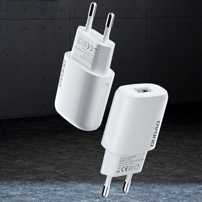 UTGATT5 - Dudao Väggladdare, USB-A, USB-C kabel - Vit