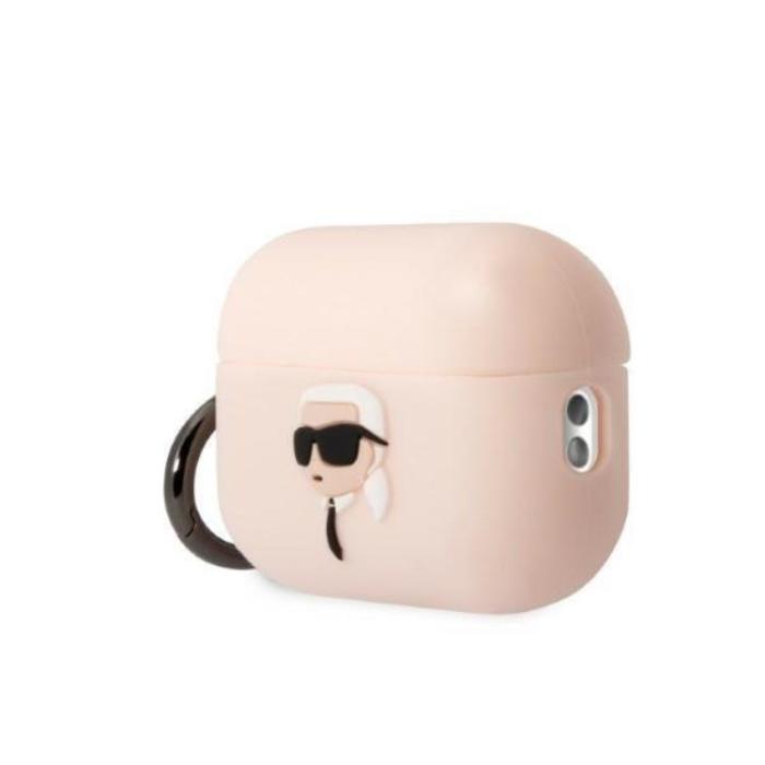 KARL LAGERFELD - Karl Lagerfeld AirPods Pro 2 Skal Silicone Karl Head 3D - Rosa