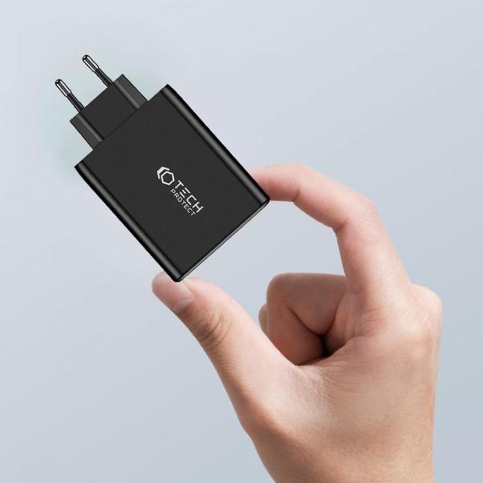Tech-Protect - Tech-Protect 4-Port Väggladdare 3x USB-C/1x USB-A PD100W - Svart